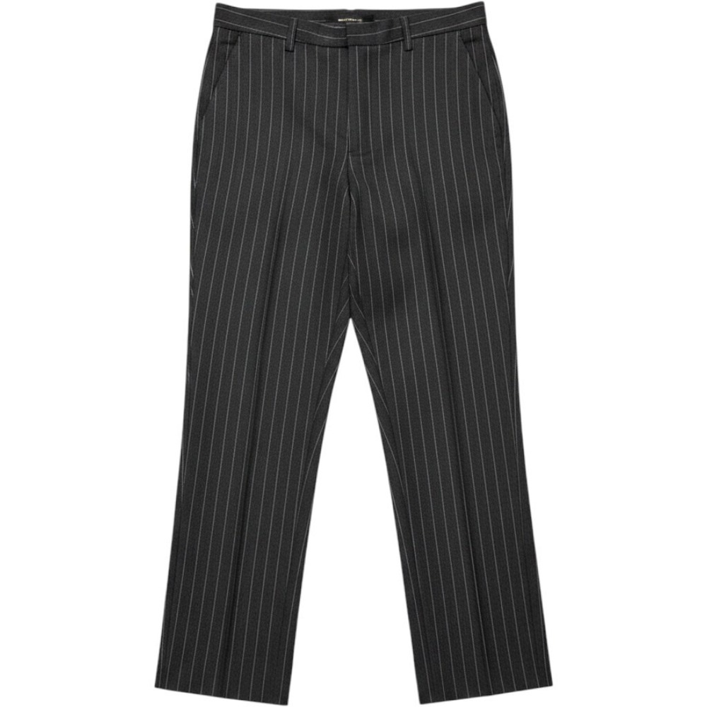 Lane Bryant Grey Pinstripe Wide Leg Pants High Rise Plus Size 24 Perfect Drape